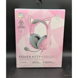 Razer Kraken Kitty V2 Pink Quartz Edition USB Gaming Headset RGB Kitty Ears New